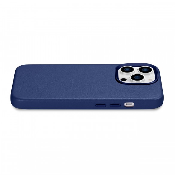 iCarer Case Läderfodral skal för iPhone 14 Pro Blue (WMI14220706-BU) (MagSafe-kompatibel)