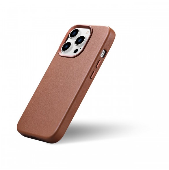 iCarer Case Läderfodral skal för iPhone 14 Pro Max Brown (WMI14220708-BN) (MagSafe-kompatibel)