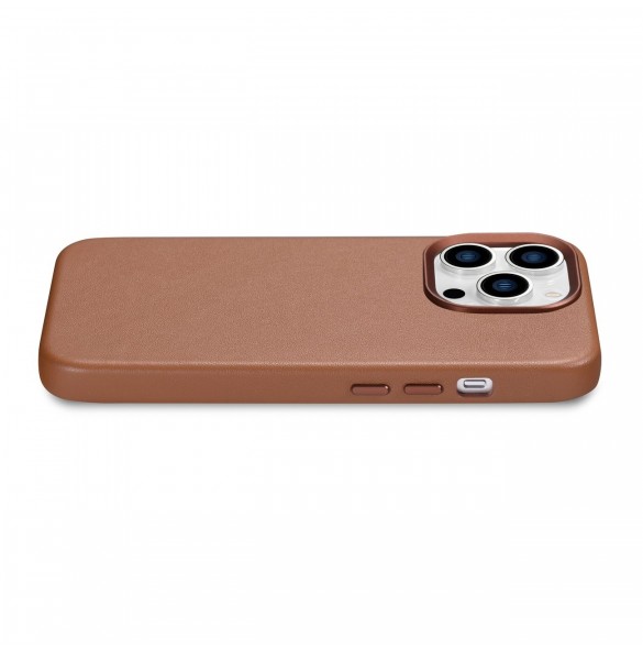 iCarer Case Läderfodral skal för iPhone 14 Pro Max Brown (WMI14220708-BN) (MagSafe-kompatibel)