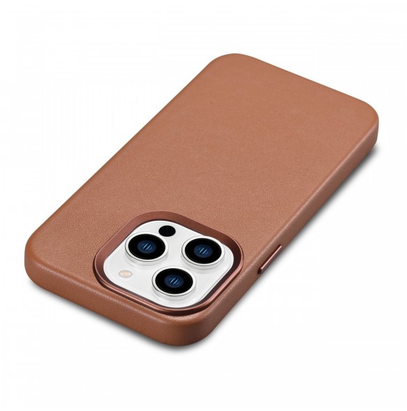iCarer Case Läderfodral skal för iPhone 14 Pro Max Brown (WMI14220708-BN) (MagSafe-kompatibel)