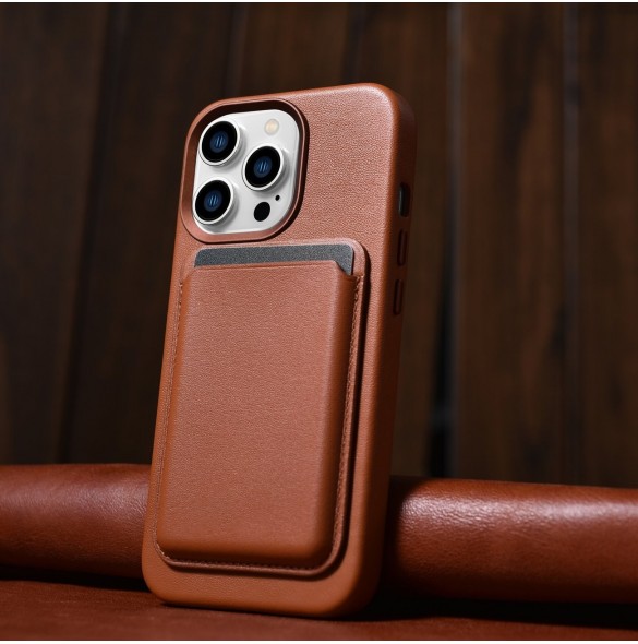 iCarer Case Läderfodral skal för iPhone 14 Pro Max Brown (WMI14220708-BN) (MagSafe-kompatibel)