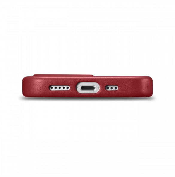 iCarer Case Läderfodral skal för iPhone 14 Pro Red (WMI14220706-RD) (MagSafe-kompatibel)