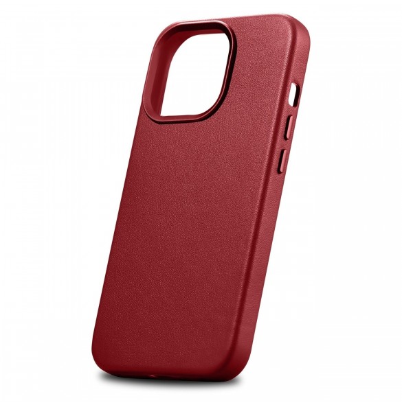 iCarer Case Läderfodral skal för iPhone 14 Pro Red (WMI14220706-RD) (MagSafe-kompatibel)