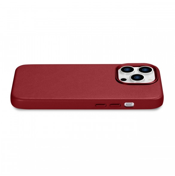 iCarer Case Läderfodral skal för iPhone 14 Pro Red (WMI14220706-RD) (MagSafe-kompatibel)