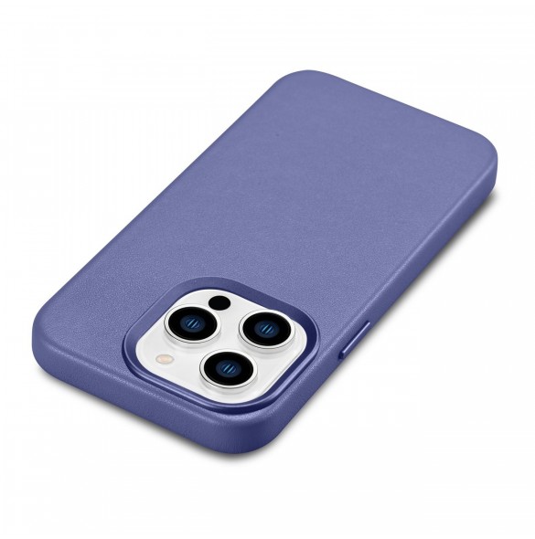 iCarer Fodral Läderfodral Äkta läderfodral för iPhone 14 Pro Ljuslila (WMI14220706-LP) (MagSafe-kompatibel)