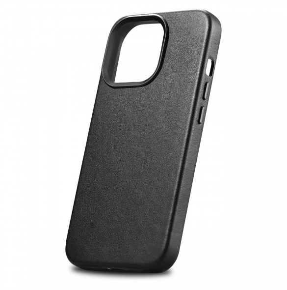 iCarer Fodral Läderfodral Äkta läderfodral för iPhone 14 Pro Max svart (WMI14220708-BK) (MagSafe-kompatibel)