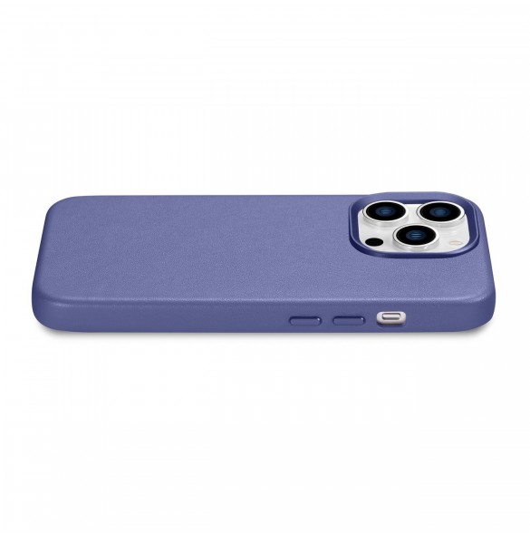 iCarer Fodral Läderfodral Äkta läderfodral för iPhone 14 Pro Max Ljuslila (WMI14220708-LP) (MagSafe-kompatibel)