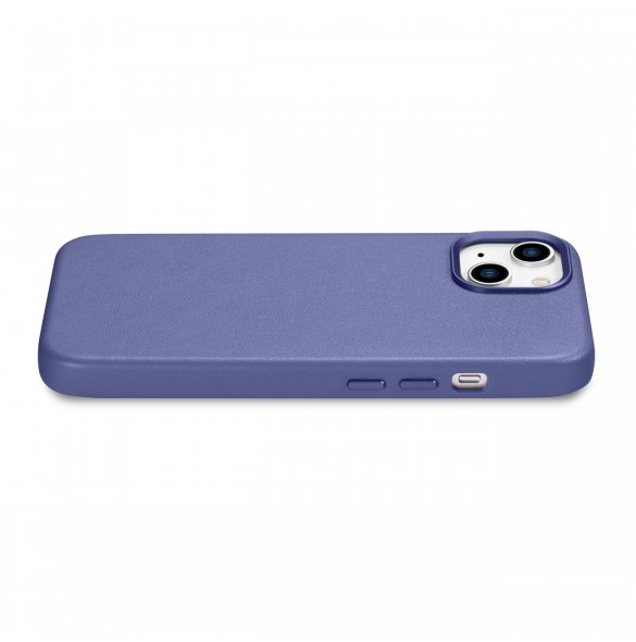 iCarer Fodral Läderfodral Äkta läder iPhone 14 Plus Ljuslila (MagSafe-kompatibel)