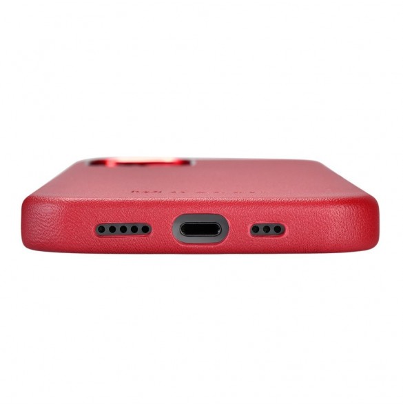 iCarer Fodral Läderfodral i äkta läder för iPhone 12 Pro Max röd (WMI1217-RD) (MagSafe-kompatibel)