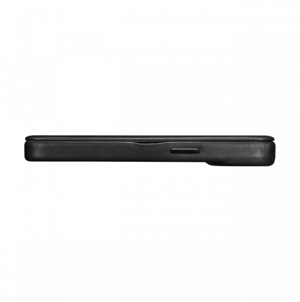 iCarer CE Oil Wax Premium Leather Folio Case Läderfodral iPhone 14 Pro Magnetic Flip MagSafe Black (AKI14220706-BK)