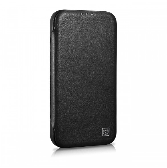 iCarer CE Premium Leather Folio Fodral iPhone 14 Pro Magnetic Flip Leather Folio Fodral MagSafe svart (WMI14220714-BK)