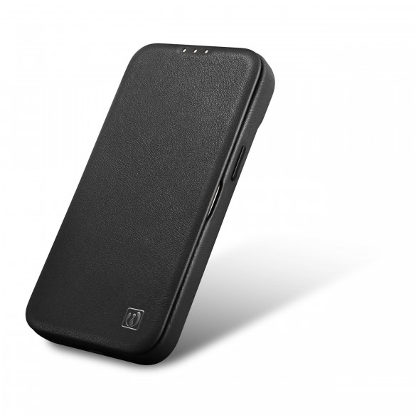 iCarer CE Premium Leather Folio Fodral iPhone 14 Pro Magnetic Flip Leather Folio Fodral MagSafe svart (WMI14220714-BK)