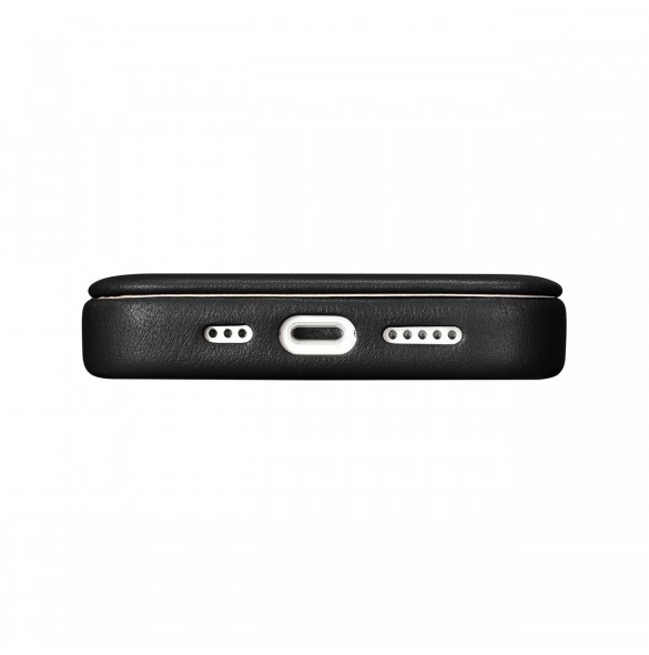iCarer CE Premium Leather Folio Fodral iPhone 14 Pro Magnetic Flip Leather Folio Fodral MagSafe svart (WMI14220714-BK)