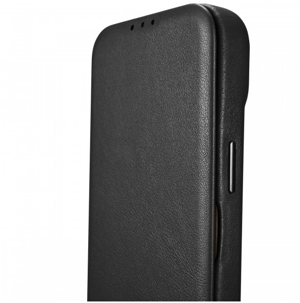 iCarer CE Premium Leather Folio Fodral iPhone 14 Pro Magnetic Flip Leather Folio Fodral MagSafe svart (WMI14220714-BK)