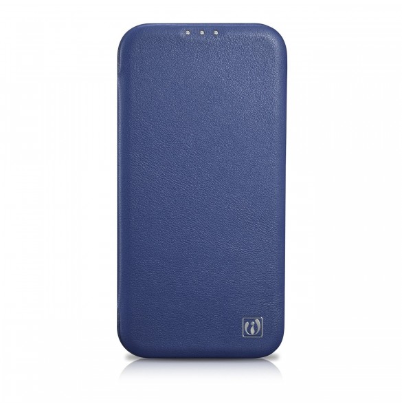 iCarer CE Premium Leather Folio Case iPhone 14 Pro Magnetic Flip Leather Folio Case MagSafe Blue (WMI14220714-BU)