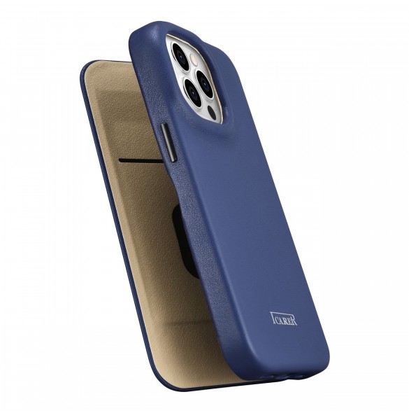 iCarer CE Premium Leather Folio Case iPhone 14 Pro Magnetic Flip Leather Folio Case MagSafe Blue (WMI14220714-BU)