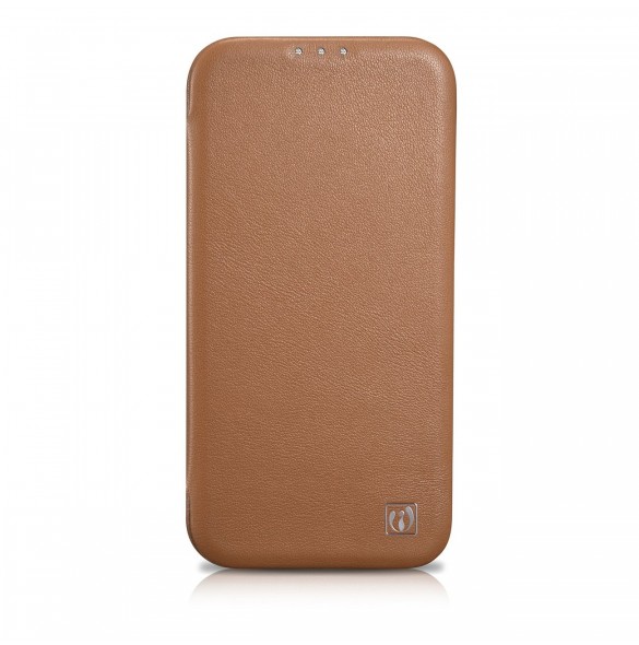 iCarer CE Premium Leather Folio Fodral iPhone 14 Pro Magnetic Flip Leather Folio Fodral MagSafe brun (WMI14220714-BN)
