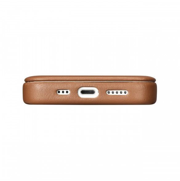 iCarer CE Premium Leather Folio Fodral iPhone 14 Pro Magnetic Flip Leather Folio Fodral MagSafe brun (WMI14220714-BN)