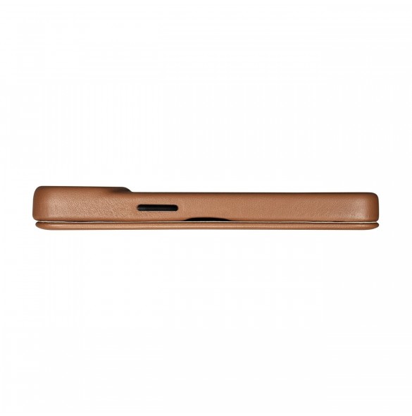 iCarer CE Premium Leather Folio Fodral iPhone 14 Pro Magnetic Flip Leather Folio Fodral MagSafe brun (WMI14220714-BN)