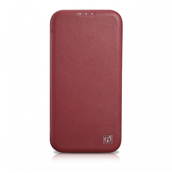 iCarer CE Premium Leather Folio Case iPhone 14 Pro Max Magnetic Flip Cover MagSafe Röd (WMI14220716-RD)