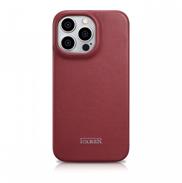 iCarer CE Premium Leather Folio Case iPhone 14 Pro Max Magnetic Flip Cover MagSafe Röd (WMI14220716-RD)