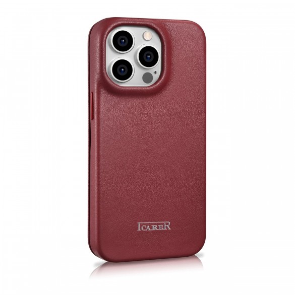 iCarer CE Premium Leather Folio Case iPhone 14 Pro Max Magnetic Flip Cover MagSafe Röd (WMI14220716-RD)