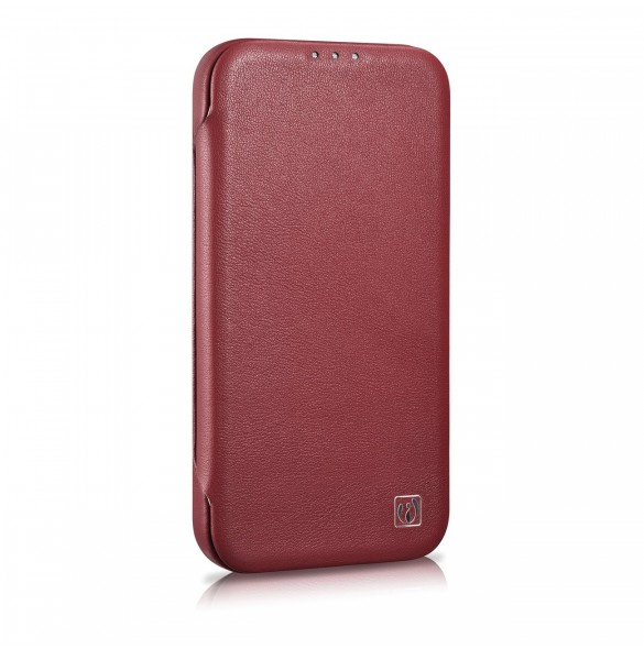 iCarer CE Premium Leather Folio Case iPhone 14 Pro Max Magnetic Flip Cover MagSafe Röd (WMI14220716-RD)