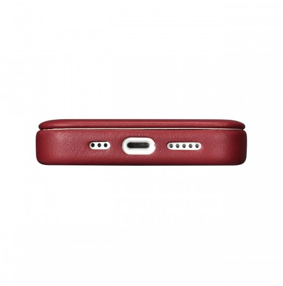 iCarer CE Premium Leather Folio Case iPhone 14 Pro Max Magnetic Flip Cover MagSafe Röd (WMI14220716-RD)
