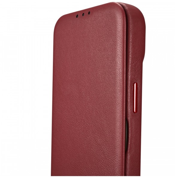 iCarer CE Premium Leather Folio Case iPhone 14 Pro Max Magnetic Flip Cover MagSafe Röd (WMI14220716-RD)