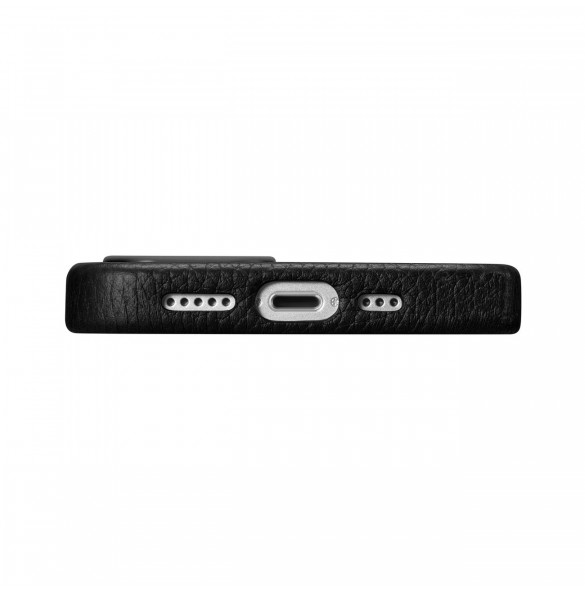 iCarer Litchi Premium läderfodral iPhone 14 Plus magnetiskt läderfodral med MagSafe Black (WMI14220711-BK)