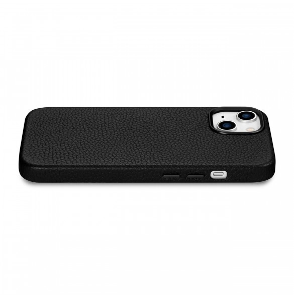 iCarer Litchi Premium läderfodral iPhone 14 Plus magnetiskt läderfodral med MagSafe Black (WMI14220711-BK)