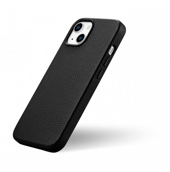iCarer Litchi Premium läderfodral iPhone 14 Plus magnetiskt läderfodral med MagSafe Black (WMI14220711-BK)