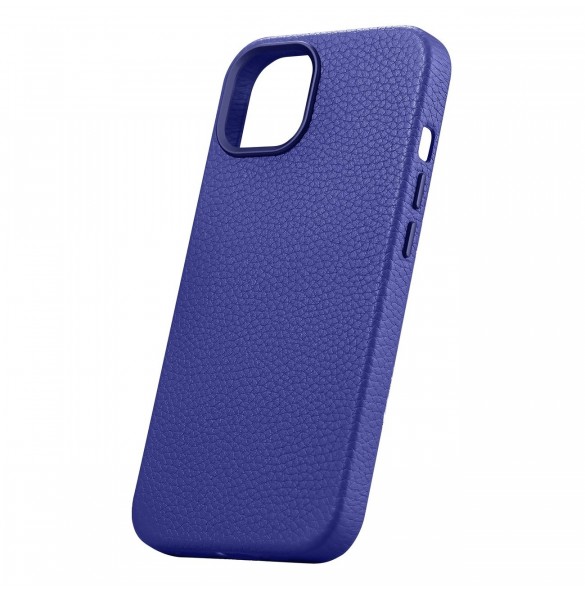 iCarer Litchi Premium läderfodral iPhone 14 Plus magnetiskt läderfodral med MagSafe Mörkblå (WMI14220711-DB)
