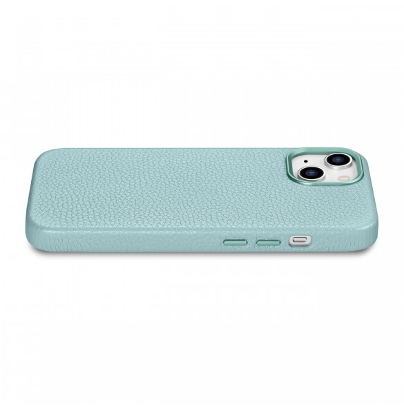 iCarer Litchi Premium läderfodral iPhone 14 Plus magnetiskt läderfodral med MagSafe Green (WMI14220711-GN)
