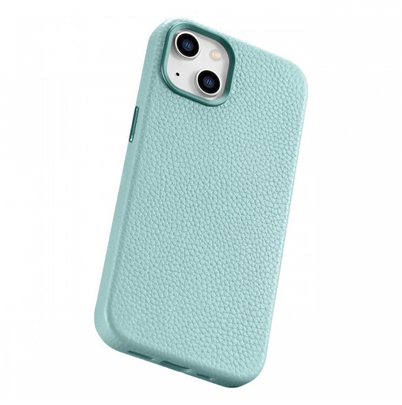 iCarer Litchi Premium läderfodral iPhone 14 Plus magnetiskt läderfodral med MagSafe Green (WMI14220711-GN)