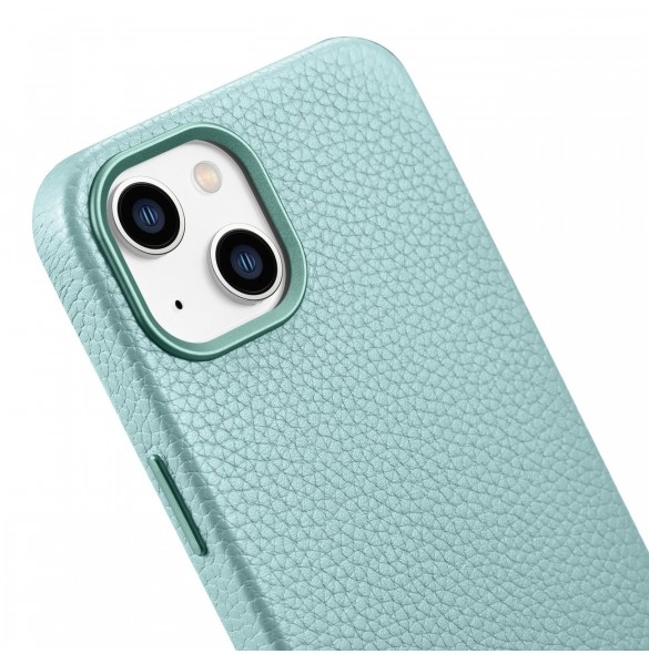iCarer Litchi Premium läderfodral iPhone 14 Plus magnetiskt läderfodral med MagSafe Green (WMI14220711-GN)