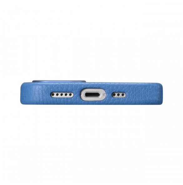 iCarer Litchi Premium läderfodral iPhone 14 Plus magnetiskt läderfodral med MagSafe ljusblå (WMI14220711-LB)