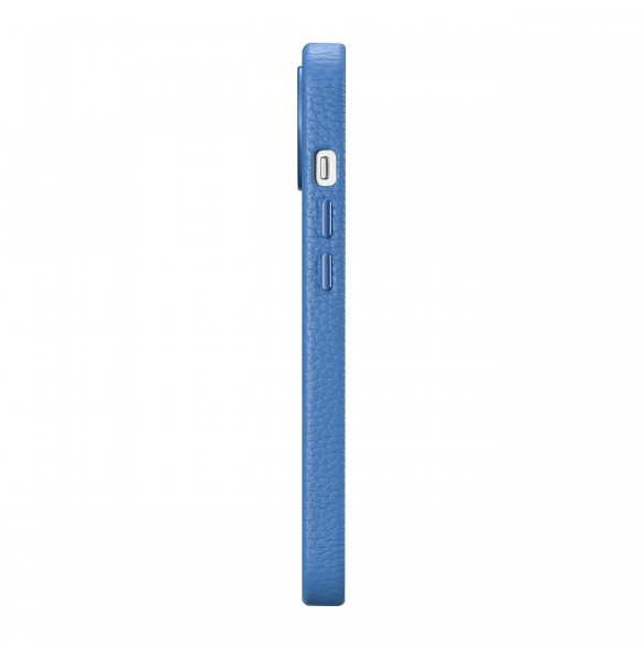 iCarer Litchi Premium läderfodral iPhone 14 Plus magnetiskt läderfodral med MagSafe ljusblå (WMI14220711-LB)