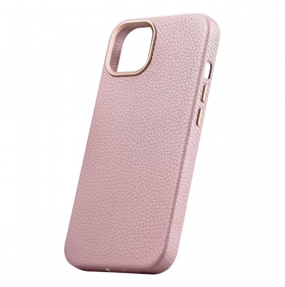iCarer Litchi Premium Läderfodral iPhone 14 Plus Magnetisk Läderfodral med MagSafe Pink (WMI14220711-PK)