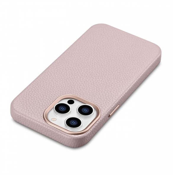 iCarer Litchi Premium Läderfodral iPhone 14 Pro Magnetisk Läderfodral med MagSafe Pink (WMI14220710-PK)