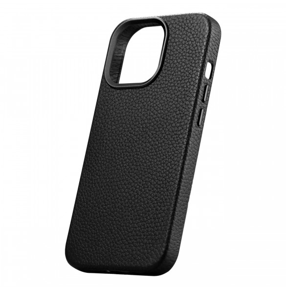iCarer Litchi Premium Läderfodral iPhone 14 Pro Max Magnetisk Läderfodral med MagSafe Svart (WMI14220712-BK)
