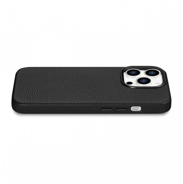iCarer Litchi Premium Läderfodral iPhone 14 Pro Max Magnetisk Läderfodral med MagSafe Svart (WMI14220712-BK)