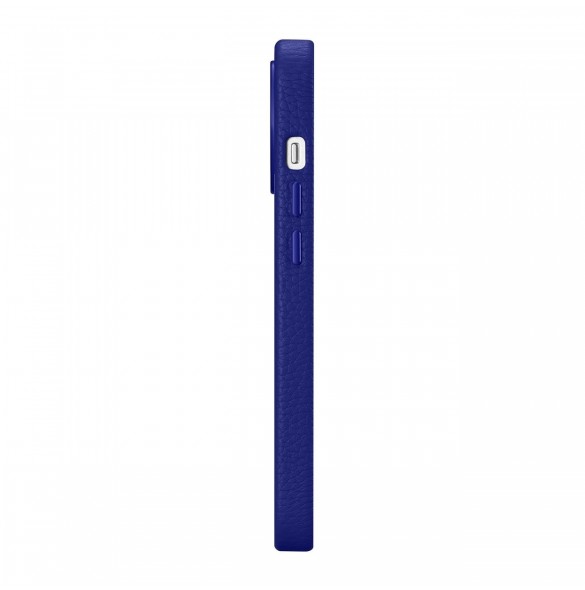 iCarer Litchi Premium läderfodral iPhone 14 Pro Max magnetiskt läderfodral med MagSafe Mörkblå (WMI14220712-DB)