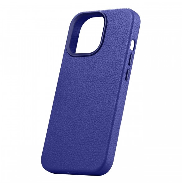 iCarer Litchi Premium läderfodral iPhone 14 Pro Max magnetiskt läderfodral med MagSafe Mörkblå (WMI14220712-DB)