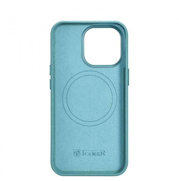 iCarer Litchi Premium läderfodral iPhone 14 Pro Max magnetiskt läderfodral med MagSafe Green (WMI14220712-GN)