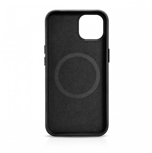 iCarer Oil Wax Premium läderfodral iPhone 14 Plus magnetiskt läderfodral med MagSafe Black (WMI14220703-BK)