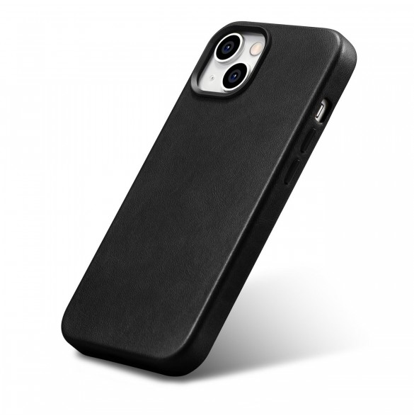 iCarer Oil Wax Premium läderfodral iPhone 14 Plus magnetiskt läderfodral med MagSafe Black (WMI14220703-BK)