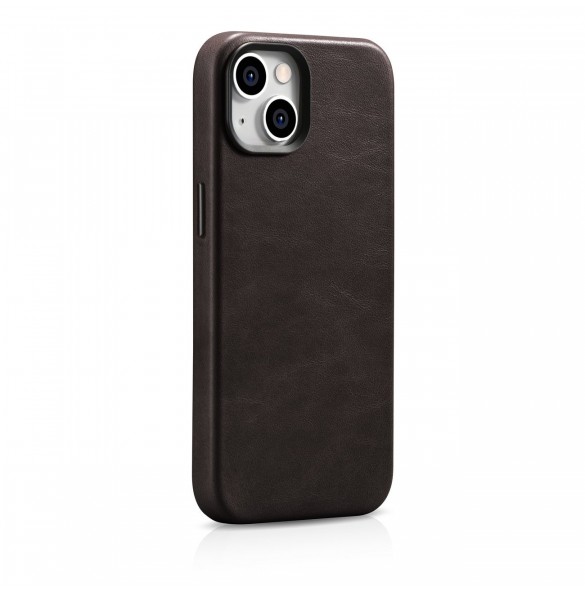 iCarer Oil Wax Premium läderfodral iPhone 14 Plus magnetiskt läderfodral med MagSafe Brown (WMI14220703-BN)