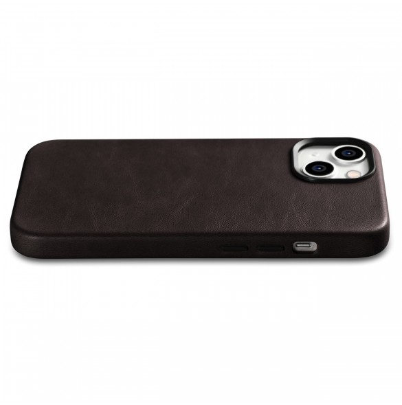 iCarer Oil Wax Premium läderfodral iPhone 14 Plus magnetiskt läderfodral med MagSafe Brown (WMI14220703-BN)