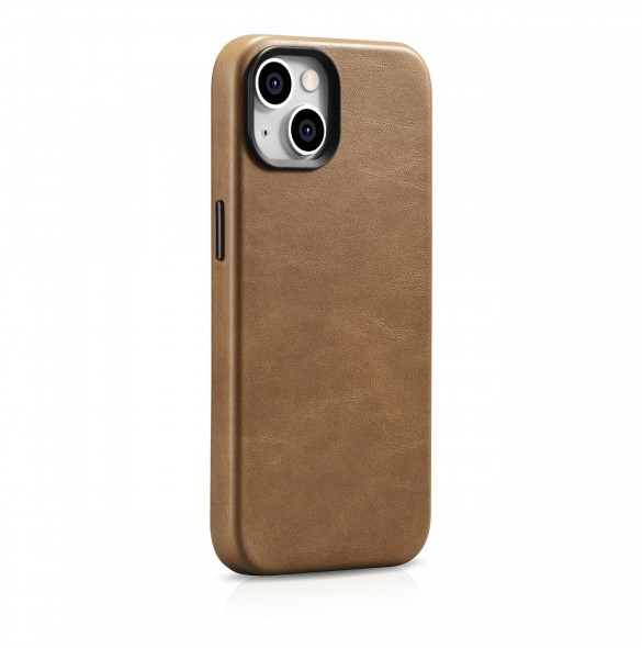 iCarer Oil Wax Premium läderfodral iPhone 14 Plus magnetiskt läderfodral med MagSafe Brown (WMI14220703-TN)